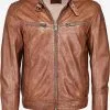 Mustang Leren Jassen Tussenjas 31021312 Heren Cognac -Mustang Verkoop 054010e07d75aad494832d24cc178882