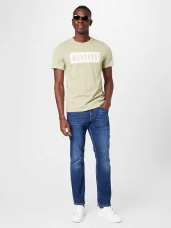 Mustang Straight Regular Jeans Denver Heren Blauw -Mustang Verkoop 05776532514e859822bea9039ee6556c