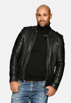 Mustang Leren Jassen Tussenjas 31020136 Heren Zwart -Mustang Verkoop 140e40a2f1305be765fe9e03f6b8fc5d