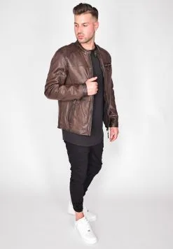 Mustang Leren Jassen Tussenjas Heren Karamel -Mustang Verkoop 19ced7c94862813a8450804fdc041814