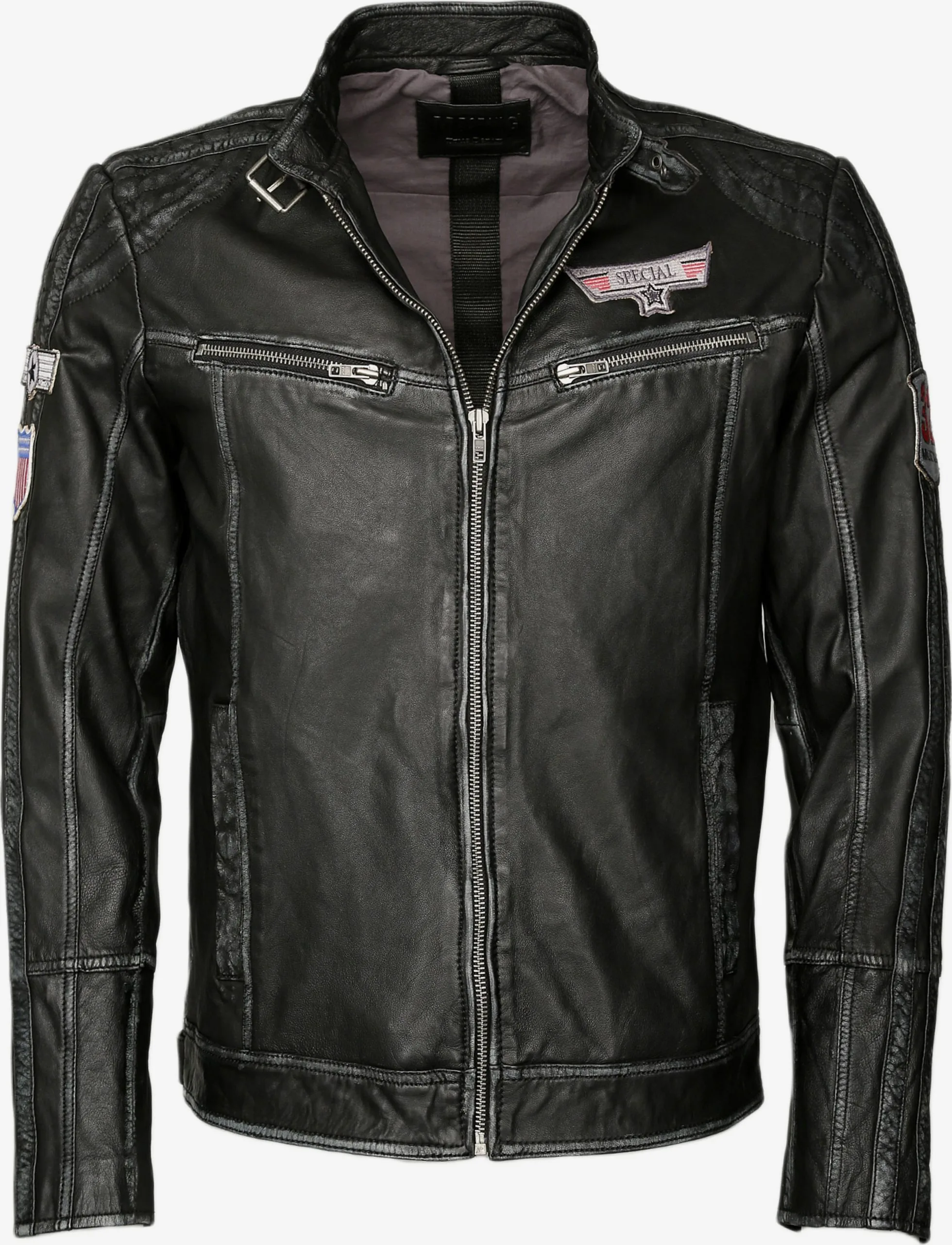 Mustang Leren Jassen Tussenjas Uwe Heren Zwart 3 Mustang Leren Jassen Tussenjas Uwe Heren Zwart