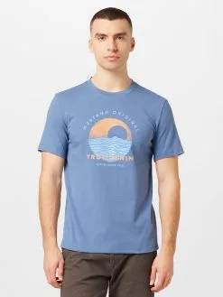 Mustang T-shirts Shirt Alex Heren Smoky Blue / Lichtblauw -Mustang Verkoop 23d0228d6c5fa4a6fb074b894a8fe92f