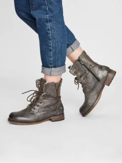 Mustang Enkellaarsjes Veterlaarsjes Dames Grafiet -Mustang Verkoop 2655650eed83449673774994f9ef3635