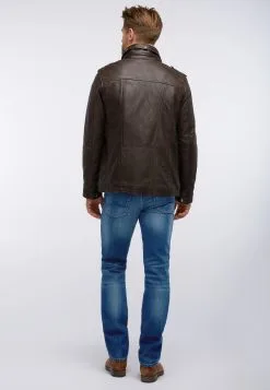 Mustang Leren Jassen Tussenjas Heren Kastanjebruin -Mustang Verkoop 269545a67525cd65cb958a67603fcef4