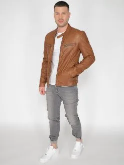 Mustang Leren Jassen Tussenjas 31021312 Heren Cognac -Mustang Verkoop 2ed82f77760cf4ad5d427407f2c510ec