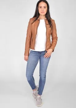 Mustang Leren Jassen Tussenjas Jeannette Dames Cognac -Mustang Verkoop 3105e45bd7543a386e0e976071a21f33