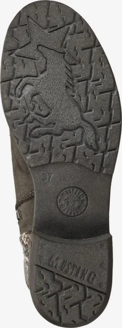 Mustang Enkellaarsjes Veterlaarsjes Dames Donkergrijs -Mustang Verkoop 3b243e49e7d36ed5d4168b1100f7db15