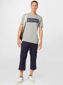 Mustang T-shirts Shirt Alex Heren Grijs Gemêleerd -Mustang Verkoop 3c637f9ee9c34caf949d46920bfd983d