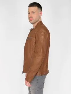 Mustang Leren Jassen Tussenjas 31021312 Heren Cognac -Mustang Verkoop 487b42bebb1c647cbbf993e99861d1ee