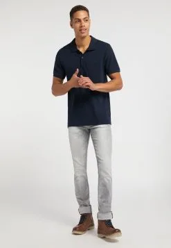 Mustang Polos Shirt Heren Donkerblauw -Mustang Verkoop 4b65916c2a5db1d2a1d2f8fcaae35047