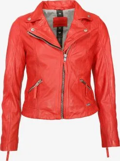 Mustang Leren Jassen Tussenjas Dames Lichtrood