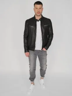 Mustang Leren Jassen Tussenjas 31021312 Heren Zwart -Mustang Verkoop 50c44068bd8b83bc50a9d7ff15ca995c