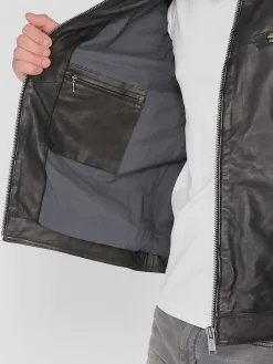 Mustang Leren Jassen Tussenjas 31021312 Heren Zwart -Mustang Verkoop 51e68f30adbc27a2b3add5e73aa064a5