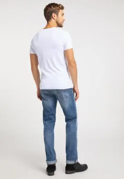 Mustang T-shirts Shirt Aaron Heren Wit -Mustang Verkoop 5338c52995e1b49e46a8ee62c7dddd80