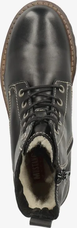 Mustang Enkellaarsjes Veterlaarsjes Dames Zwart -Mustang Verkoop 593fa09fc0c8f8987a666714cf31575b