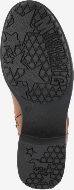 Mustang Enkellaarsjes Veterlaarsjes Dames Cognac -Mustang Verkoop 59ca1875aaed622be2028d3b3966b071