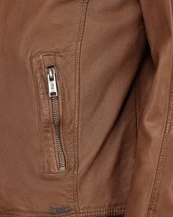 Mustang Leren Jassen Tussenjas 31021311 Heren Cognac -Mustang Verkoop 64722b3867b1fedba116822fcdd507ea