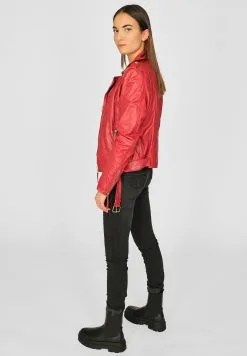 Mustang Leren Jassen Tussenjas 31020254 Dames Rood -Mustang Verkoop 64e9d87d858807e7d2730917dee5230d