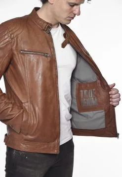 Mustang Leren Jassen Tussenjas Heren Cognac -Mustang Verkoop 7296d40f00b5b269e4d5398320248bf3