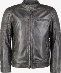 Mustang Leren Jassen Tussenjas James Heren Grijs