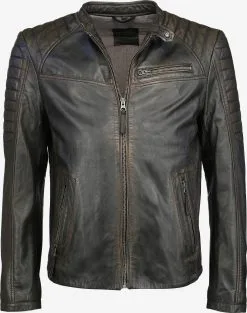 Mustang Leren Jassen Tussenjas Denis Heren Donkerbruin