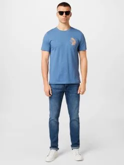 Mustang T-shirts Shirt Alex Heren Smoky Blue -Mustang Verkoop 7d97f63f8e9cdce74cf89f7813b60006