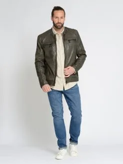 Mustang Leren Jassen Tussenjas Heren Donkergroen -Mustang Verkoop 83fcc7b614c8701d8b214bf3b4be07f2