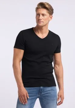 Mustang T-shirts Shirt Aaron Heren Zwart -Mustang Verkoop 86e4881709134b884bfd067d95695902