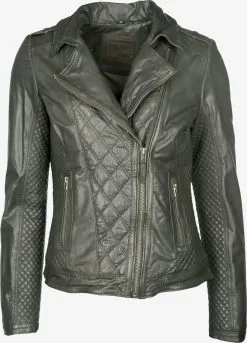 Mustang Leren Jassen Tussenjas Chira Dames Olijfgroen