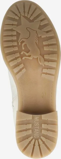 Mustang Enkellaarsjes Veterlaarsjes Dames Natuurwit -Mustang Verkoop 90d056868a6532848e8c91ab4b9c8f5f