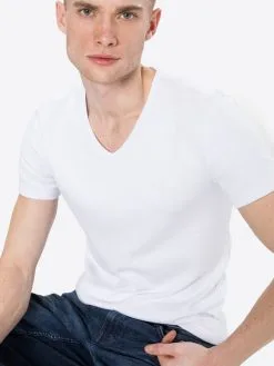 Mustang T-shirts Shirt Aaron V Heren Wit -Mustang Verkoop 930244dbbaa72fe299f22930f0199298