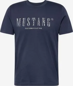 Mustang T-shirts Shirt Alex Heren Nachtblauw