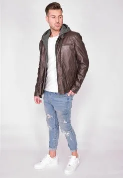 Mustang Leren Jassen Tussenjas Foster Heren Donkerbruin -Mustang Verkoop 936567a74d10a3ca5b0cc513c01a65bd