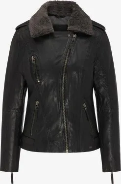 Mustang Leren Jassen Tussenjas Grenada FF Dames Zwart