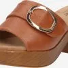 Mustang Sandalen Met Hak Muiltjes Dames Cognac