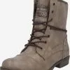 Mustang Enkellaarsjes Veterlaarsjes Dames Beige -Mustang Verkoop a452d81d3464b00610997e22b24acf16