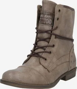 Mustang Enkellaarsjes Veterlaarsjes Dames Beige