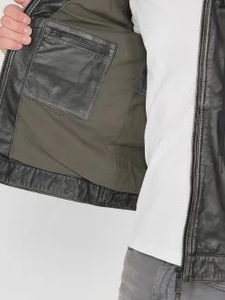 Mustang Leren Jassen Tussenjas 31021306 Heren Zwart -Mustang Verkoop b5389a99604ad0ad27482e3e546e9e84