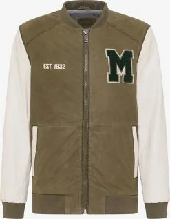 Mustang Leren Jassen Tussenjas Heren Olijfgroen