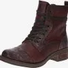 Mustang Enkellaarsjes Veterlaarsjes Dames Bordeaux -Mustang Verkoop c05969dbb3e28923c1f8bf8e213dc230