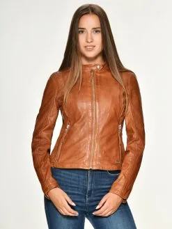 Mustang Leren Jassen Tussenjas Marianne Dames Cognac -Mustang Verkoop c0f559056b23018d30d009312d35ad8d