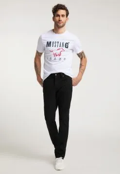 Mustang Pantalons Slimfit Broek Washington Heren Zwart -Mustang Verkoop c94a8613642d7fd629f62fa1f05386ef