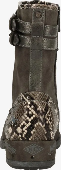 Mustang Enkellaarsjes Veterlaarsjes Dames Donkergrijs -Mustang Verkoop cbe3b989786ba082a53107bb0d7d0bd4