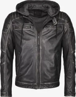 Mustang Leren Jassen Tussenjas 31021306 Heren Zwart