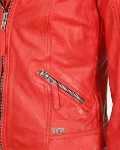 Mustang Leren Jassen Tussenjas Dames Lichtrood -Mustang Verkoop d473295df6b47da28825f52432672eb1