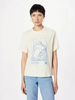 Mustang T-shirts Shirt Alina Dames Natuurwit -Mustang Verkoop d75670f294e97641760360dc39e016a9