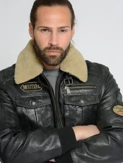 Mustang Leren Jassen Tussenjas Karlstad Heren Zwart -Mustang Verkoop d8b81a302b5532ea79a3ae3d125eea05