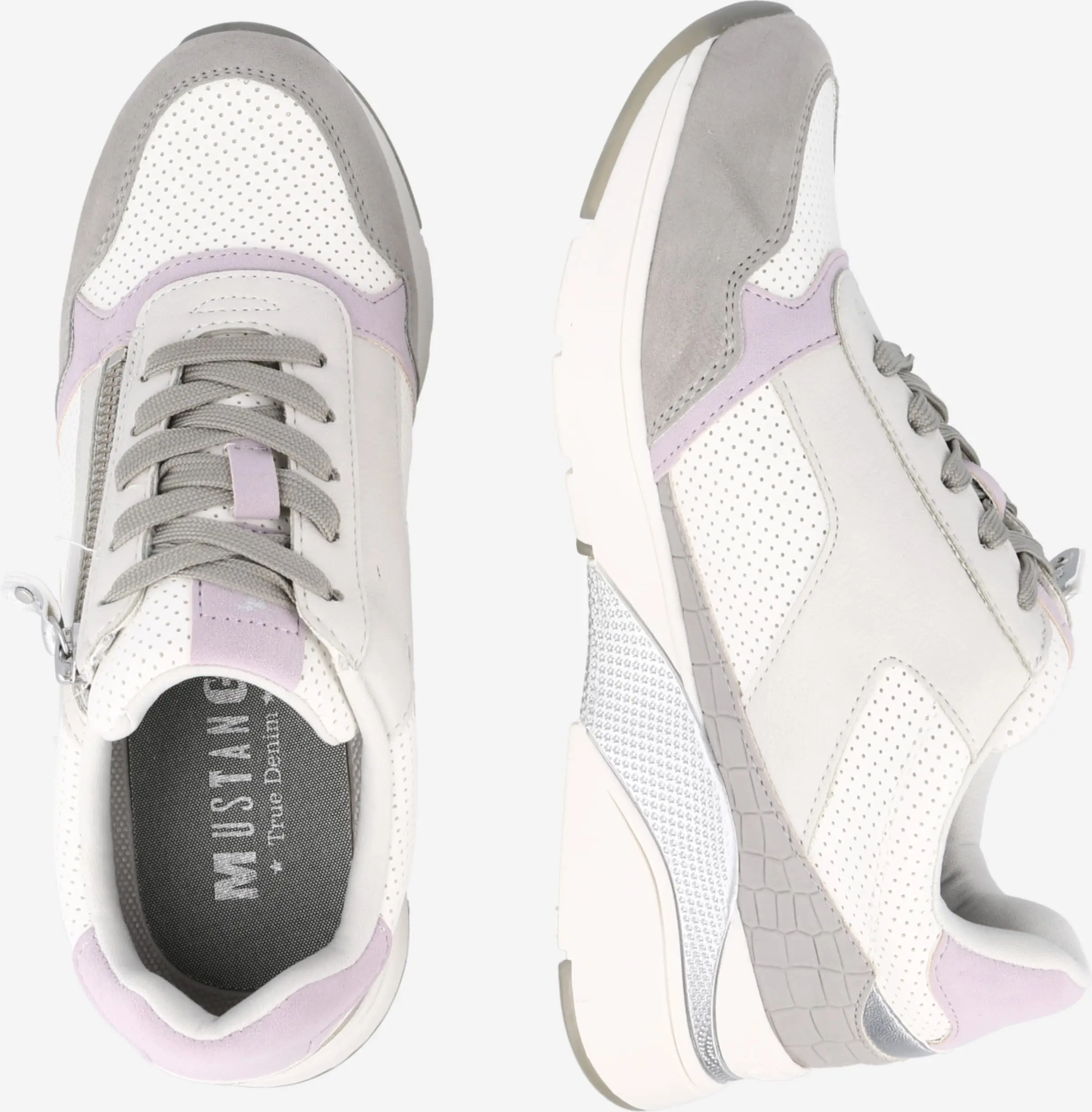 Mustang Fashion Sneakers Sneakers Laag Dames Grijs / Zilvergrijs / Wit 4 Mustang Fashion Sneakers Sneakers Laag Dames Grijs / Zilvergrijs / Wit - Afbeelding 2