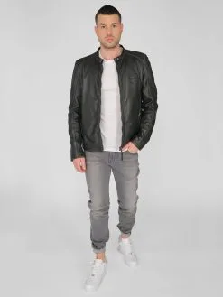 Mustang Leren Jassen Tussenjas 31021308 Heren Zwart -Mustang Verkoop e35c5e8dab6671795a90be4ddad98663