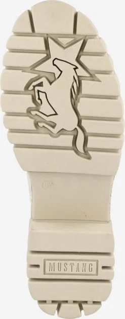 Mustang Enkellaarsjes Veterlaarsjes Dames Crème -Mustang Verkoop e8649addfed13754cfa716a21306a791